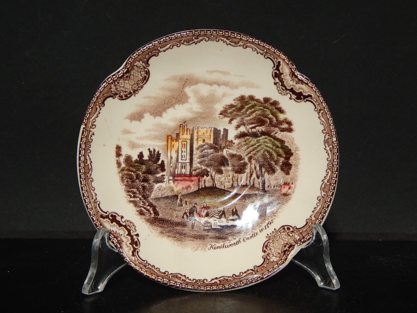 ANTICA TAZZA TE' PORCELLANA JOHNSON BROS OLD BRITAIN CASTLE MULTICOLOR DIFETTO