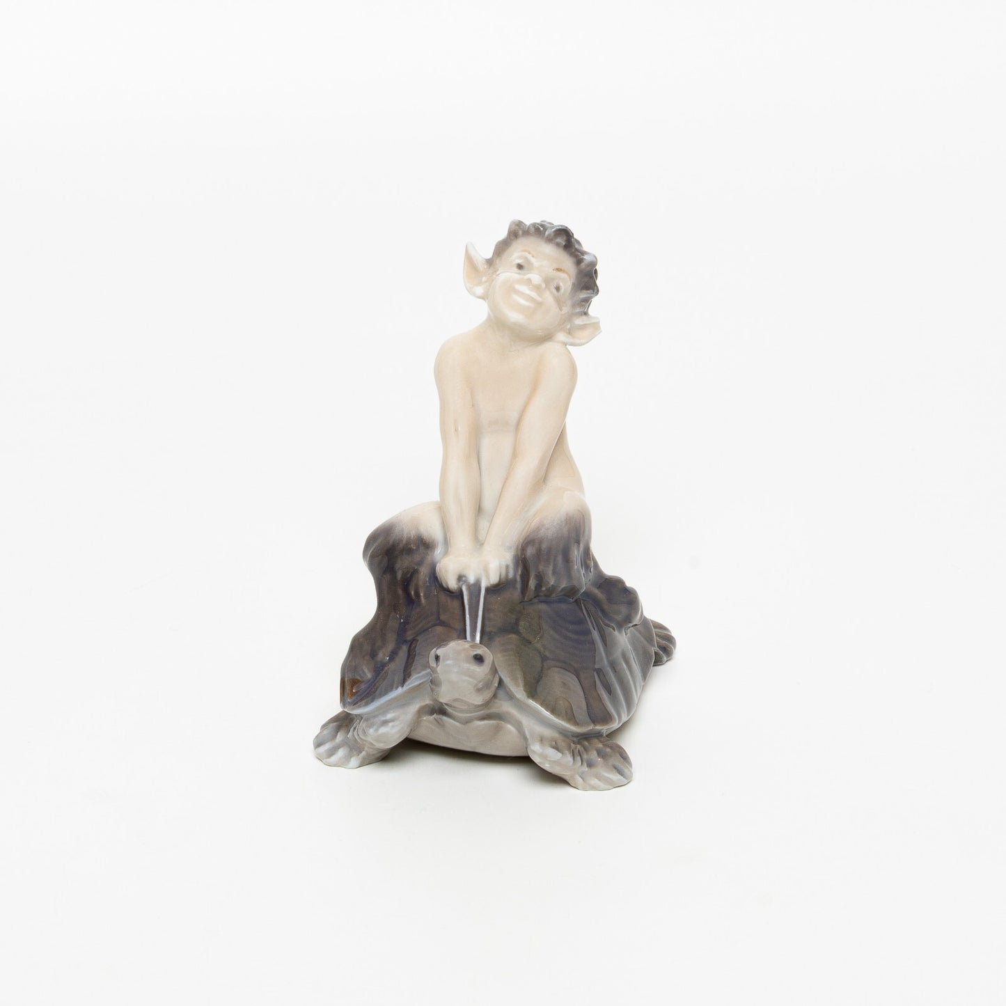 STATUINA PORCELLANA ROYAL COPENHAGEN "Fauno su Tartaruga" 858 CM 9x9x6 DIFETTO