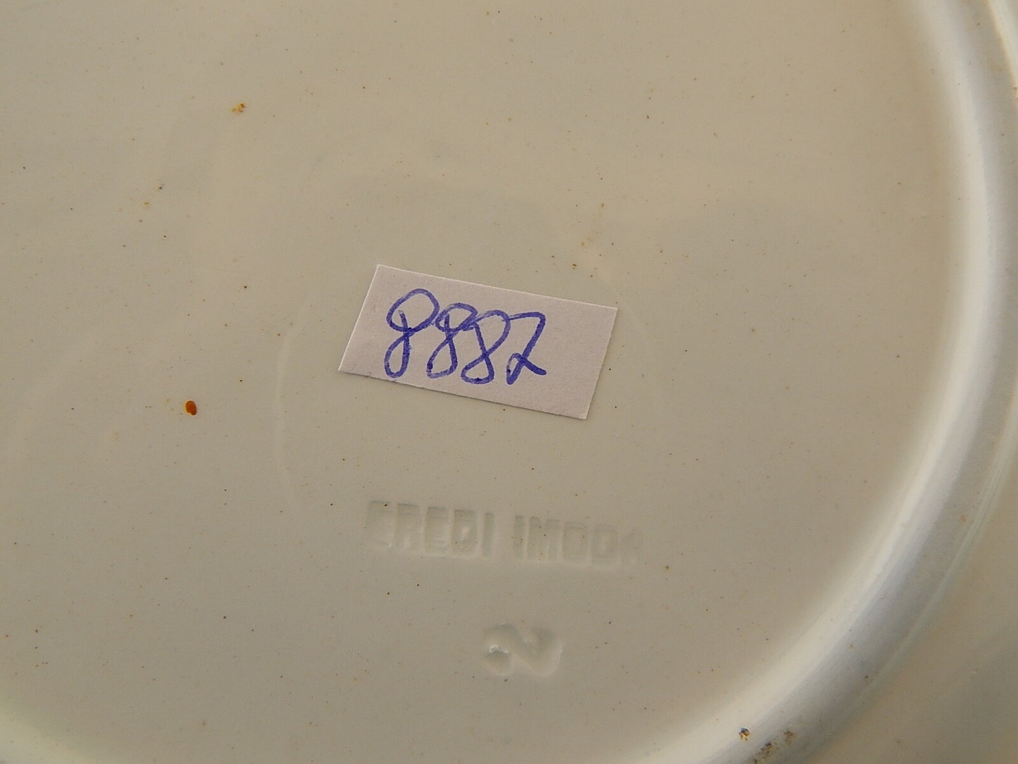 ANTICO RARO META' 800 PIATTO DECORATIVO CERAMICA EREDI IMODA TORINO STAMPA MANO