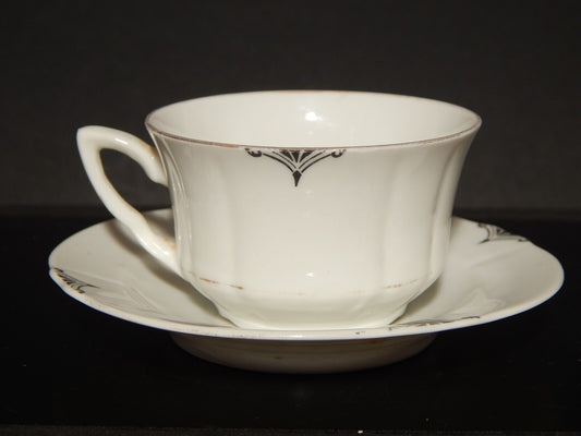 ANTICA TAZZINA CAFFE' PORCELLANA BIANCA E ARGENTO WINTERLING BAVARIA