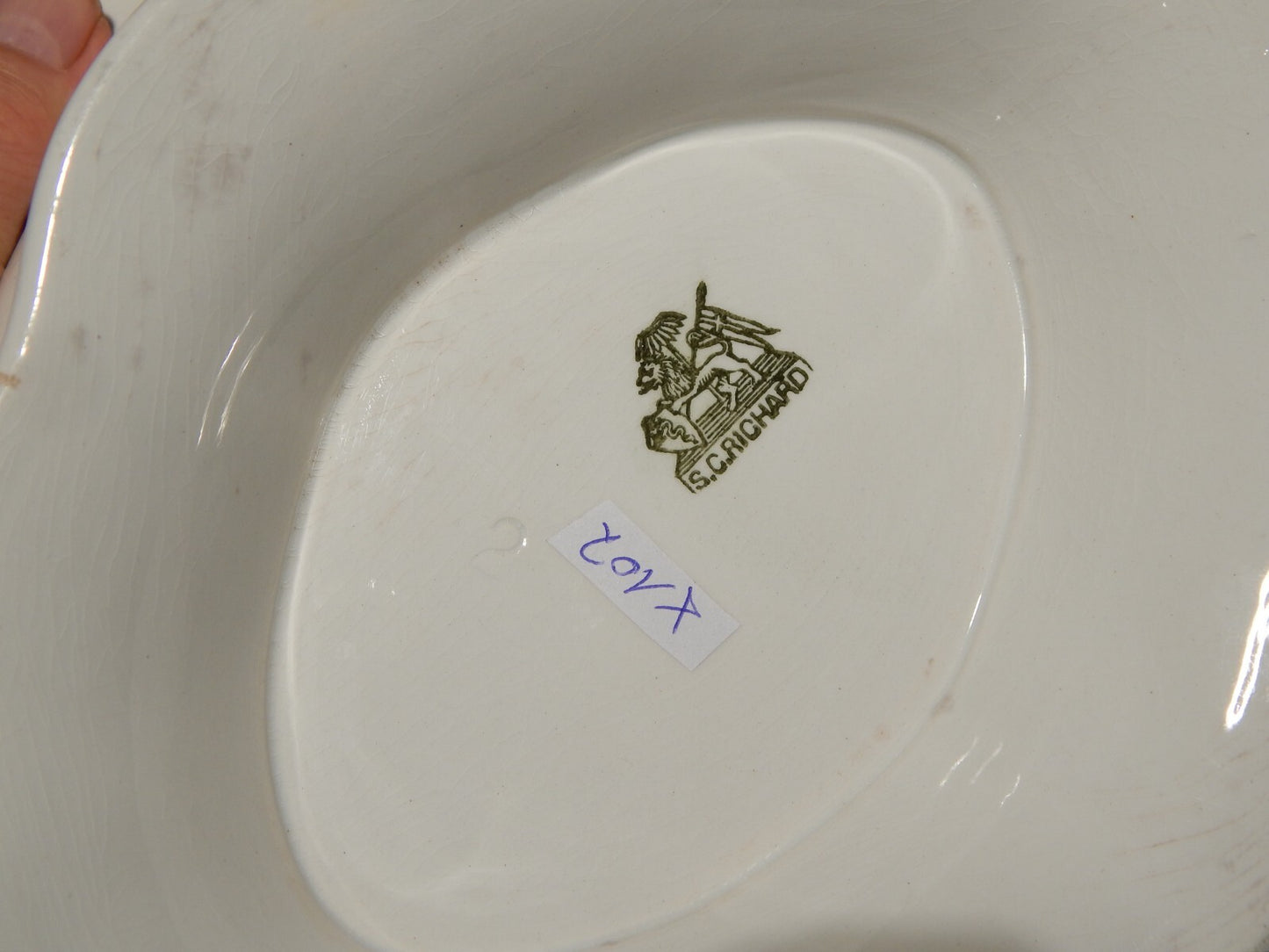 ANTICA RARA FRUTTIERA CENTROTAVOLA CERAMICA BIANCA RICHARD MILANO FINE 800