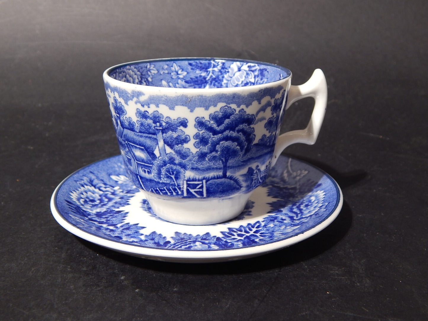 ANTICA TAZZA CERAMICA POTTERY ENOCH WOOD&SONS DECORO ENGLISH SCENERY