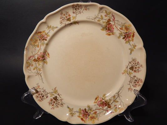 ANTICO RARO PIATTO CERAMICA VILLEROY&BOCH METTLACH DI FINE 1800 CM. 24,5 DIFETTO