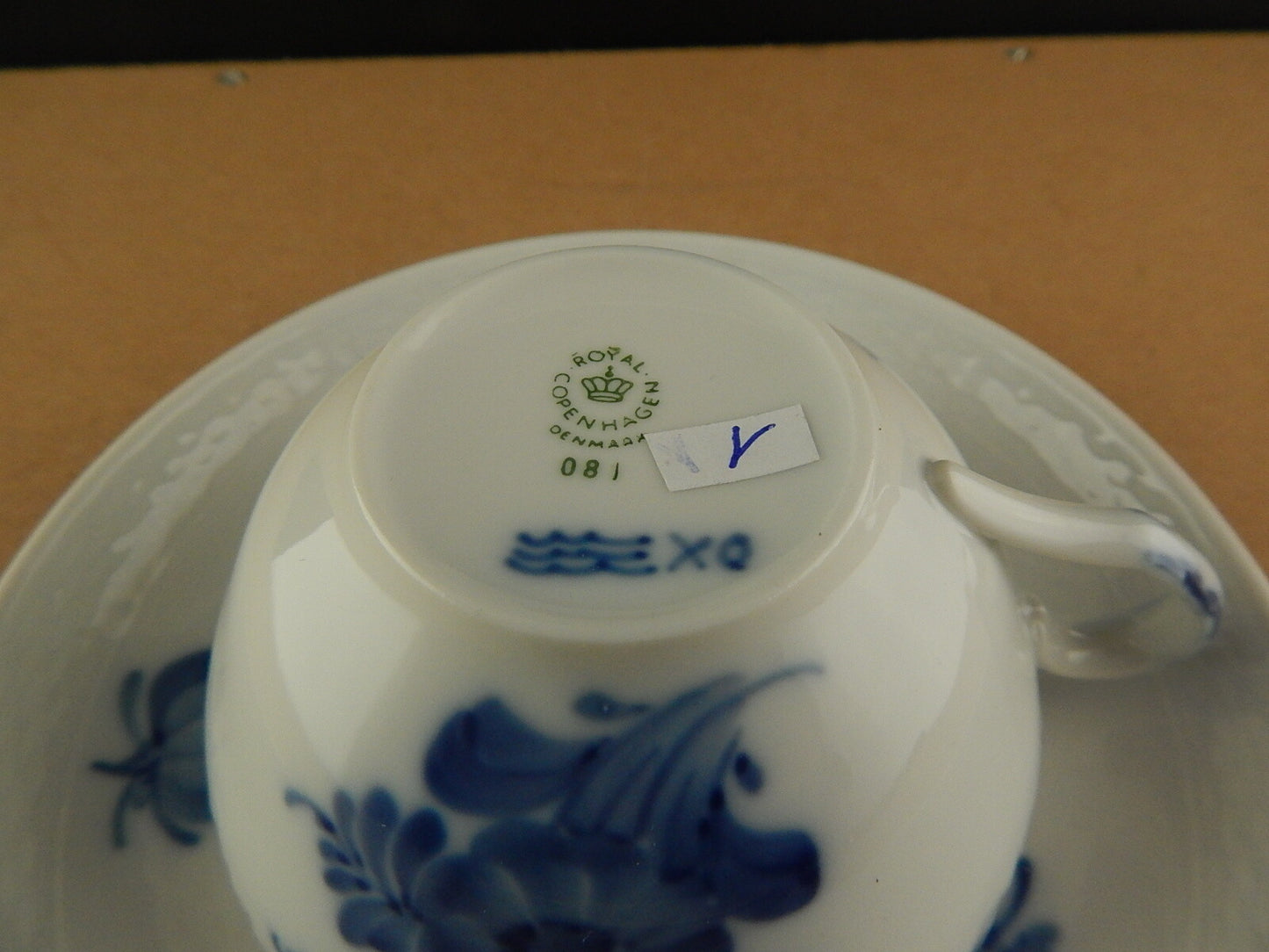 ROYAL COPENHAGEN PORCELLANA BLUE FLOWER TEA CUP SAUCER TAZZA TÈ DIPINTA MANO #1
