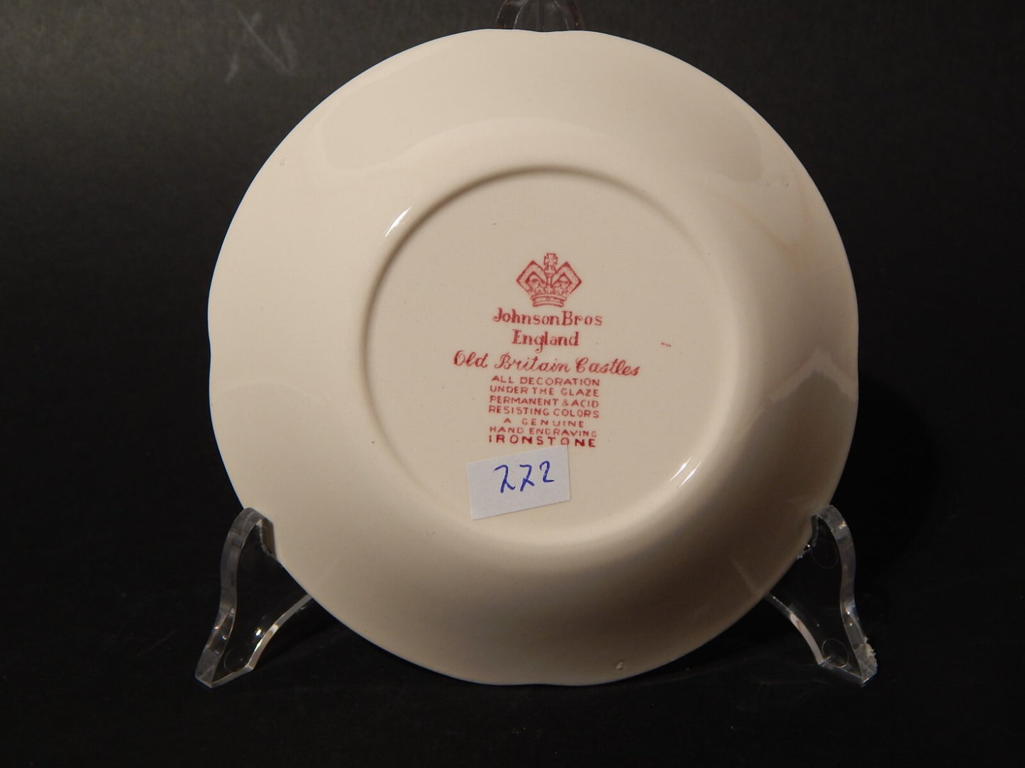 VINTAGE JOHNSON BROS OLD BRITAIN CASTLE CIOTOLA SEMI-PORCELLANA ROSSA #