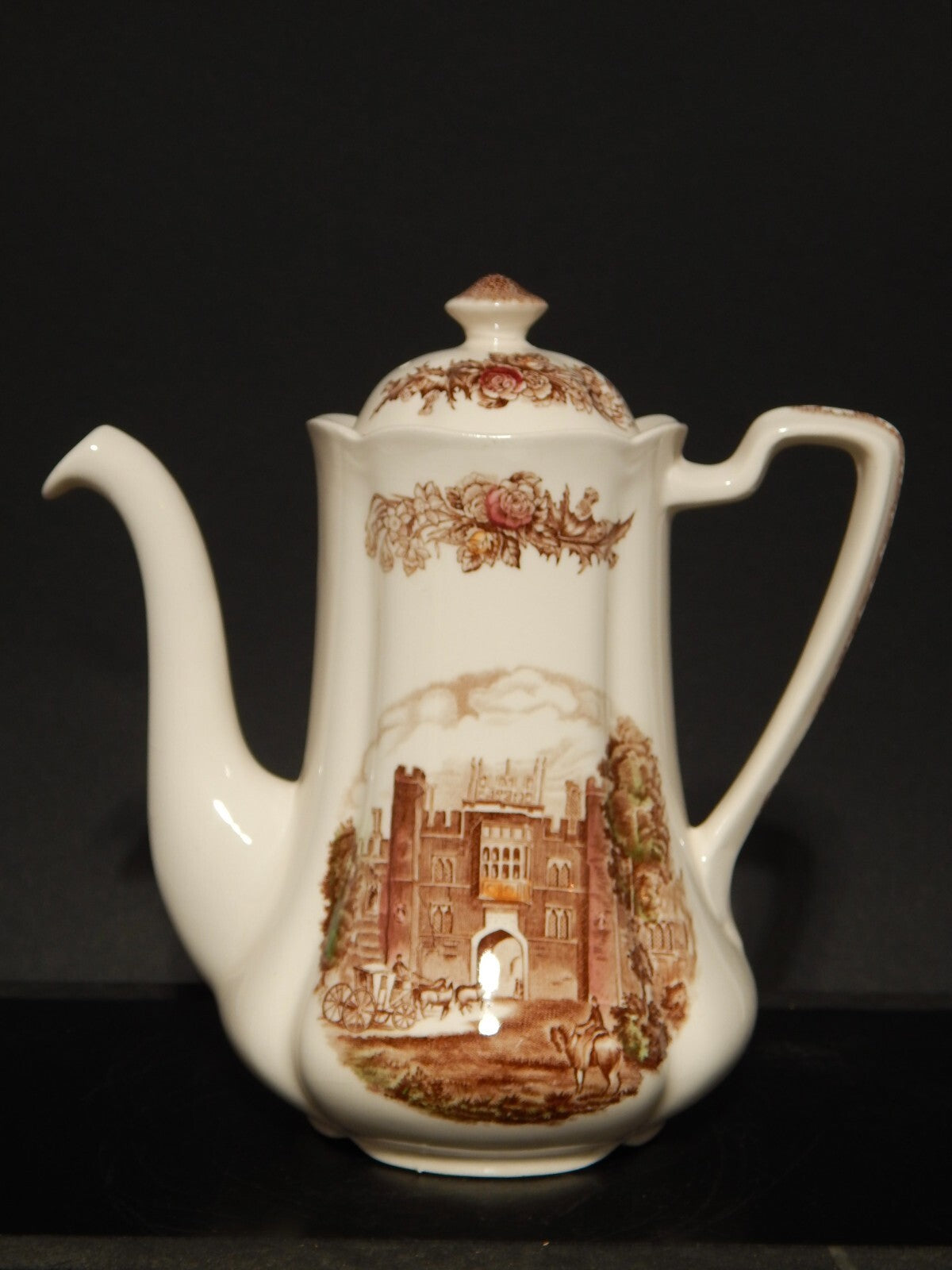 ANTICA CAFFETTIERA PORCELLANA JOHNSON BROS ROYAL HOMES OF BRITAIN HAMPTON COURT