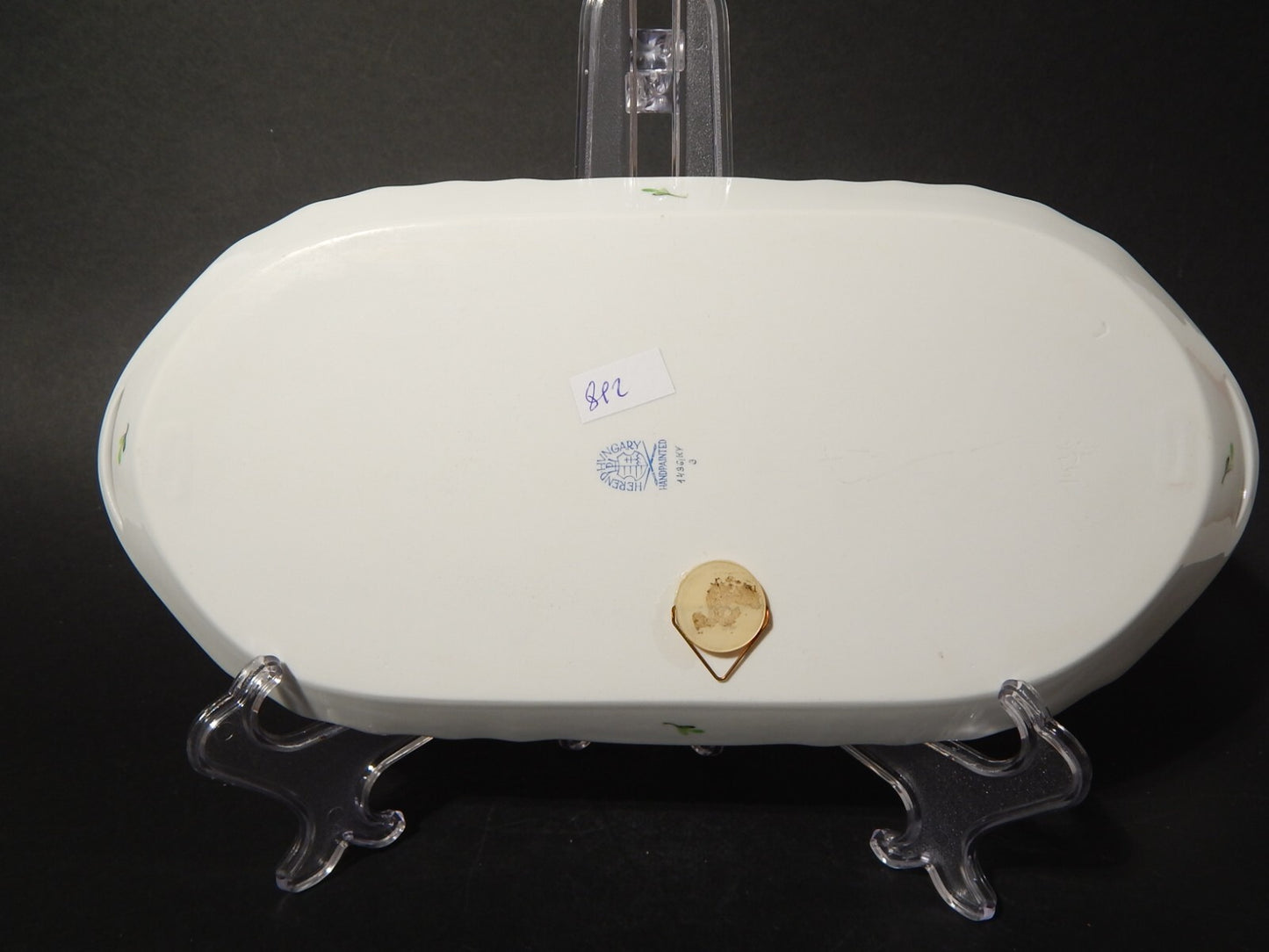 PREZIOSO ELEGANTE PORCELLANA HEREND VASSOIO RETTANGOLARE SANDWICH PETIT BOUQUET