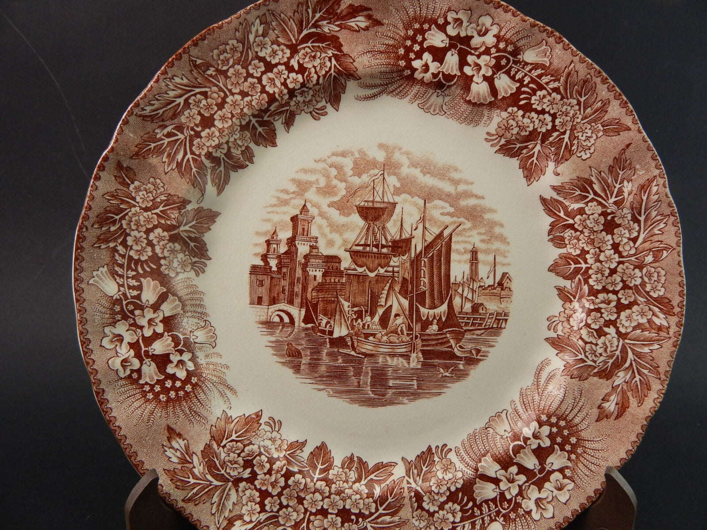ANTICO PIATTO SEMI PORCELLANA RICHARD CERAMICHE MILANO DECORO FERRARA #1787
