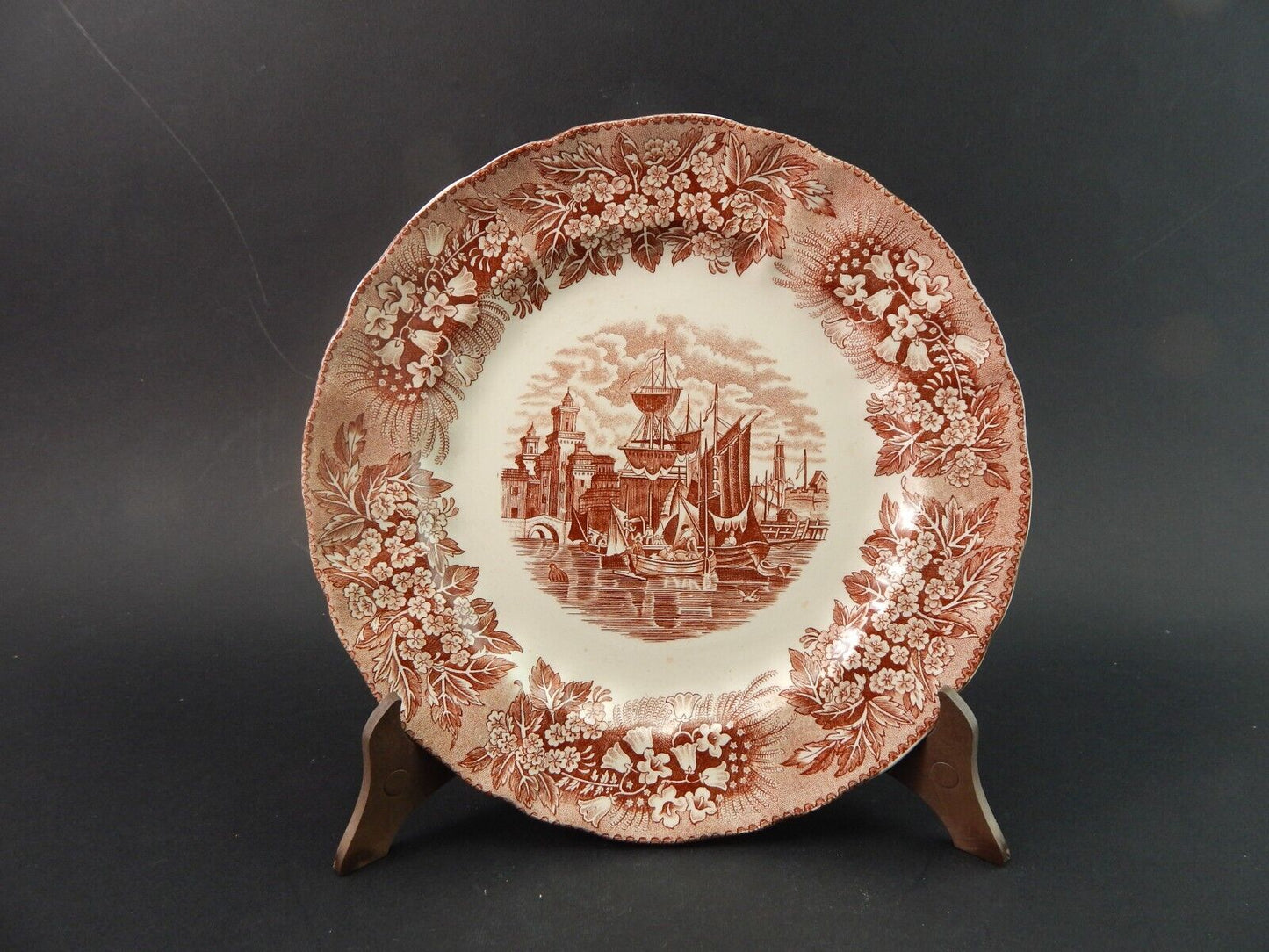 ANTICO PIATTO SEMI PORCELLANA RICHARD CERAMICHE MILANO DECORO FERRARA #1789