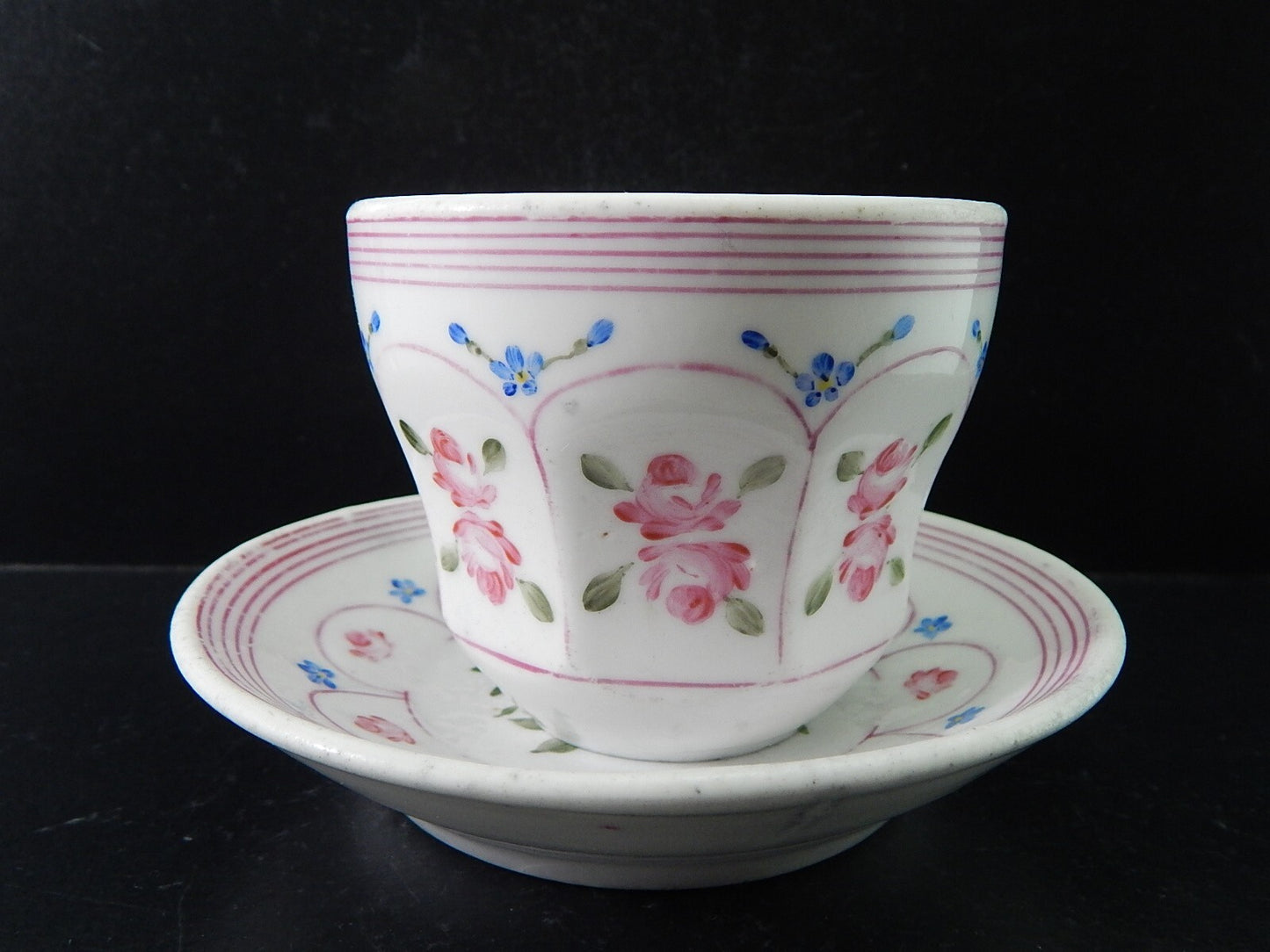 ANTICA TAZZA IMPERO PORCELLANA DOPPIO SPESSORE VECCHIO PARIGI DIPINTA PRIMO '800