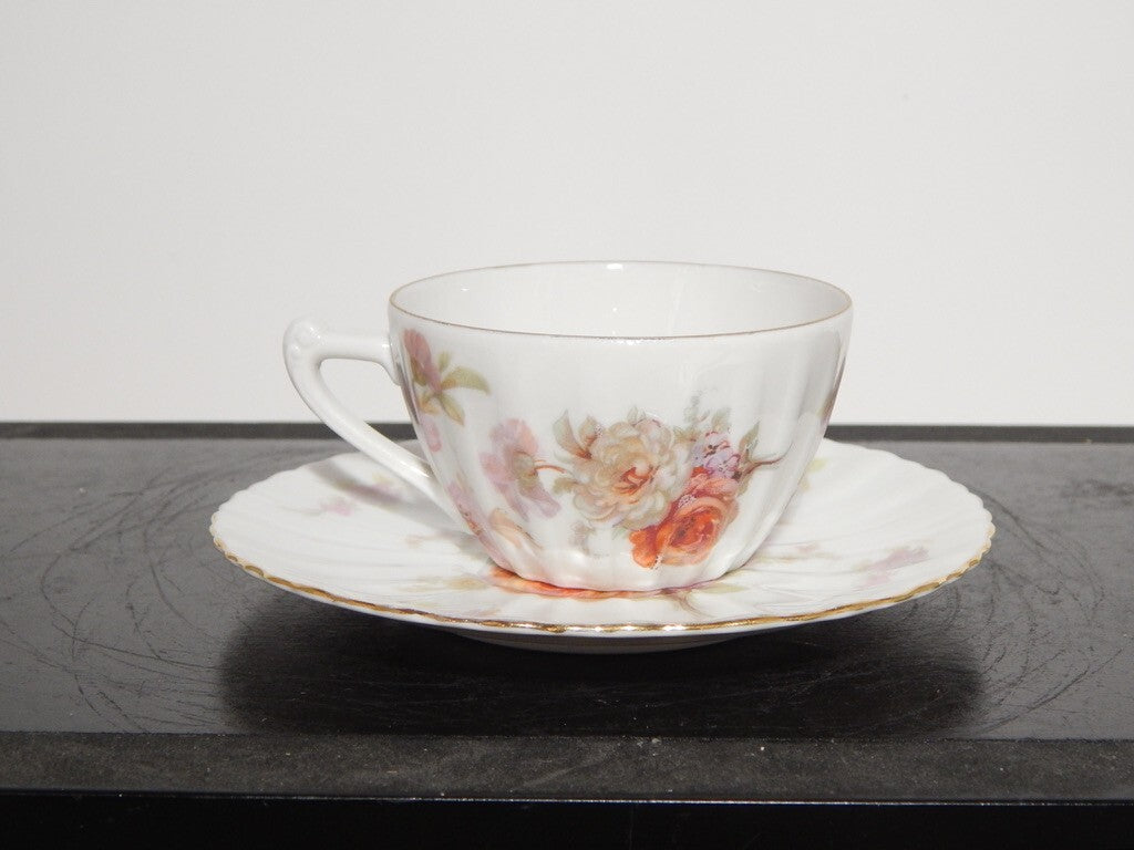 ANTICO SERVIZIO CAFFÈ PORCELLANA BIANCA DECORO FLOREALE BAVARIA SELTMANN WEIDEN