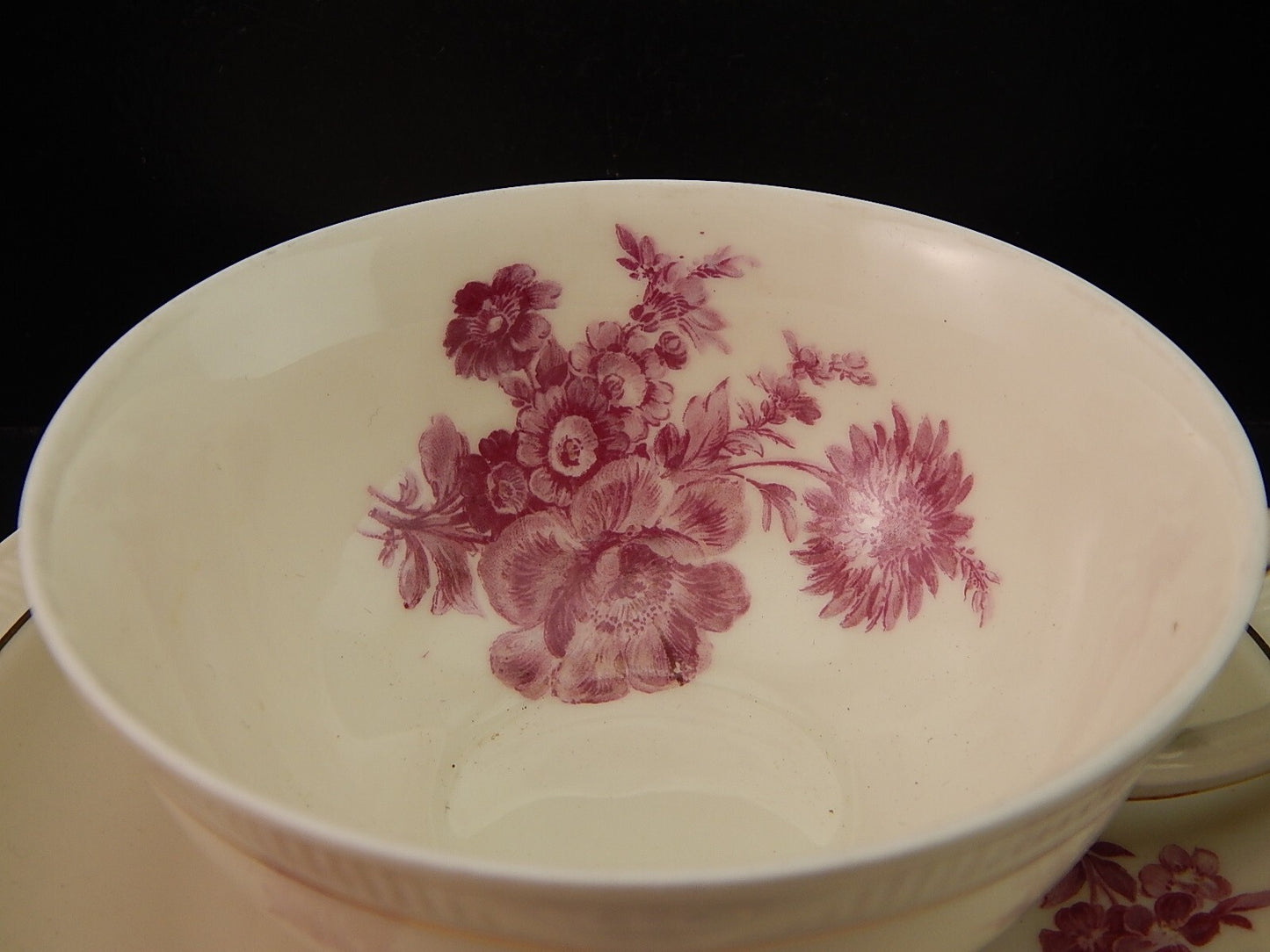 PREZIOSO ANTICO SERVIZIO TE' PORCELLANA ZEH SCHERZER BAVARIA DECORO ROSA FUCSIA