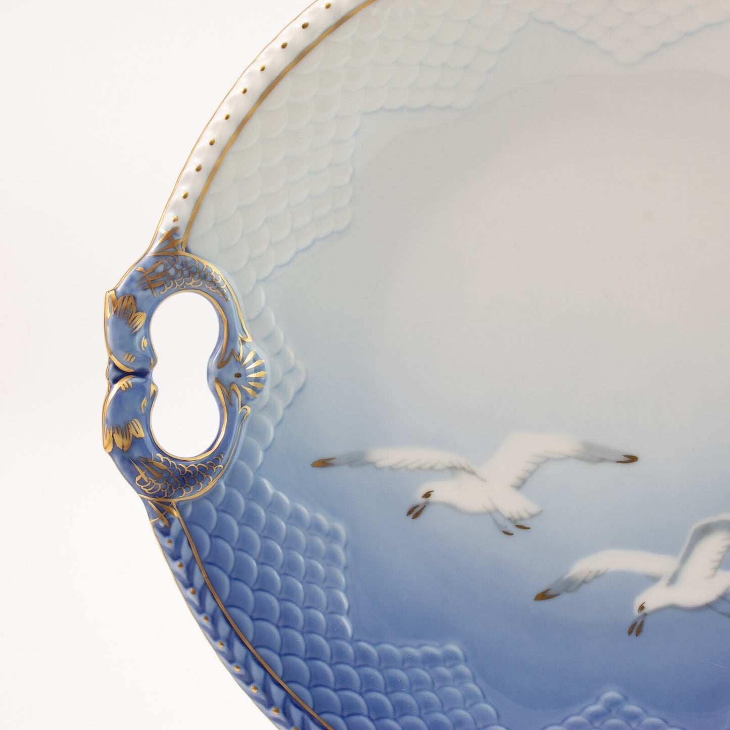 PIATTO PORTATA ROTONDO 26 CM PORCELLANA ORO ZECCHINO GABBIANI BING&GRONDAHL 304