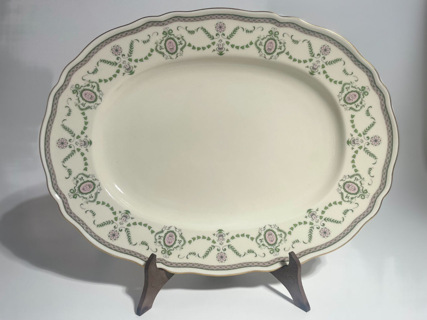 ANTICO VASSOIO PIATTO OVALE PREZIOSA PORCELLANA KRAUTHEIM MALMAISON BAVARIA