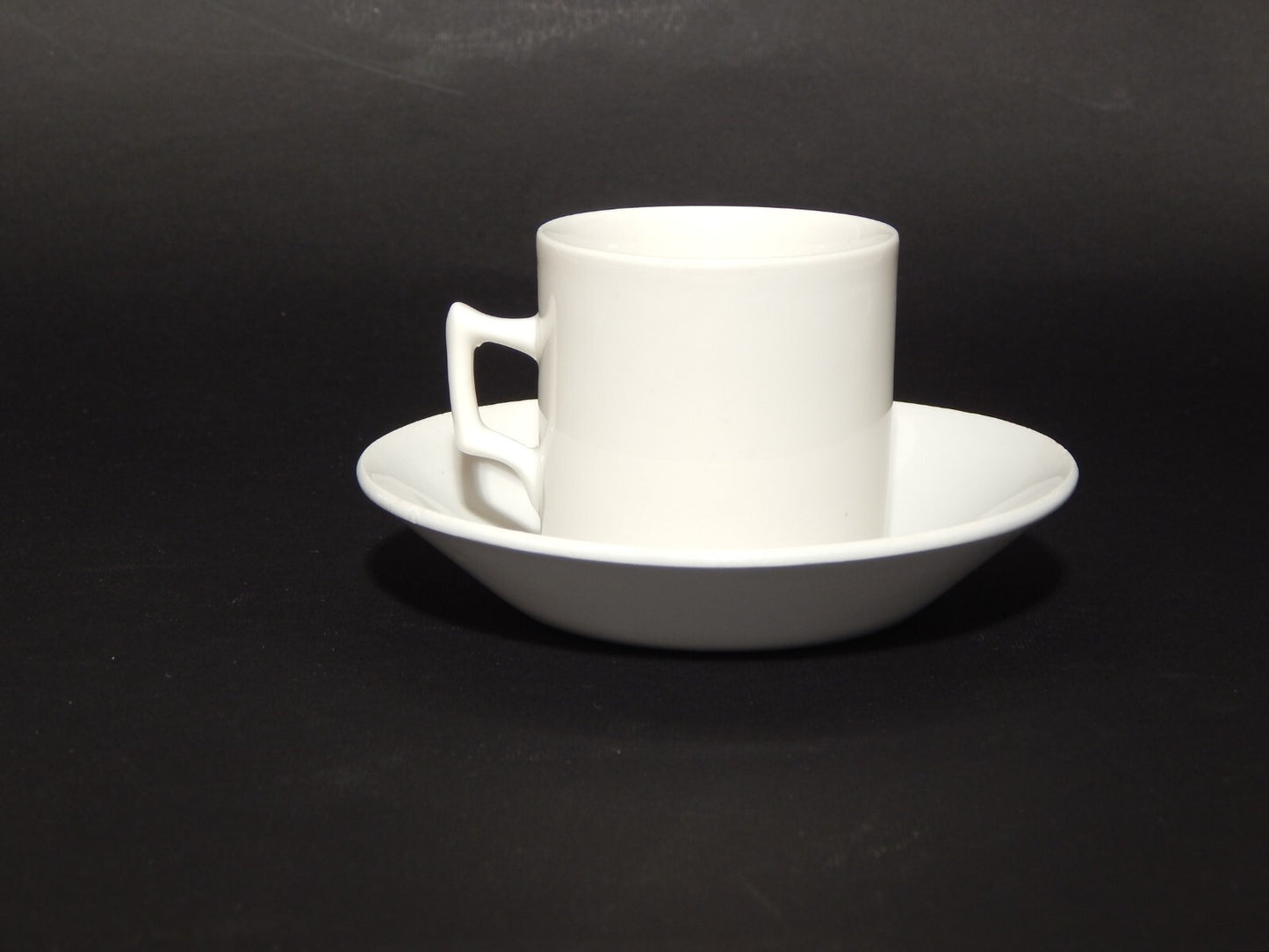 ANTICA PREZIOSA PORCELLANA BIANCA IMPERO TAZZINA CAFFÈ E PIATTINO GINORI DOCCIA