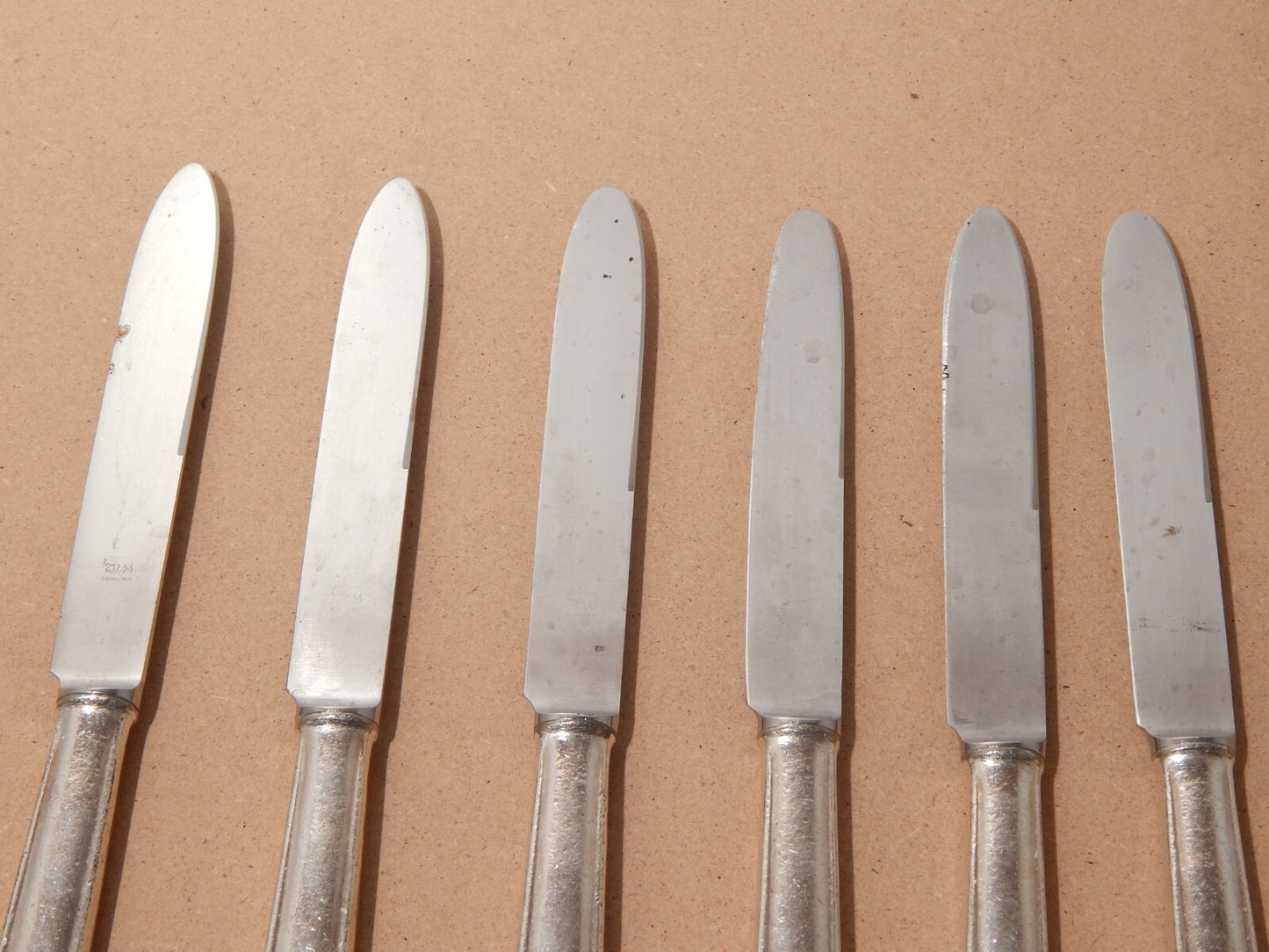 ANNI 50 ARTHUR KRUPP MILANO SET 6 COLTELLI ALPACCA ARGENTATE DESIGN GIO' PONTI #