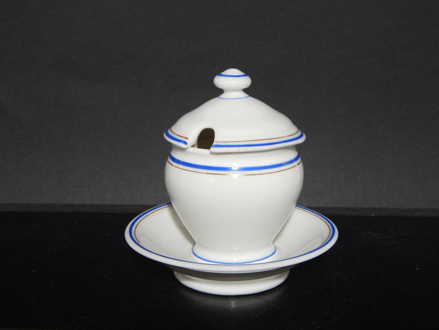 ANTICA SALSIERA MOSTARDIERA IMPERO PORCELLANA GINORI DOCCIA XIX SECOLO