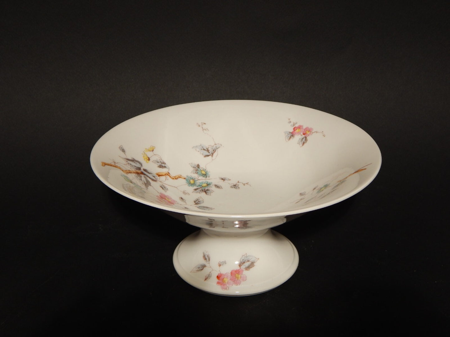 ANTICA ALZATA CENTROTAVOLA FRUTTIERA PORCELLANA GINORI FINE 800 RAMO FIORITO