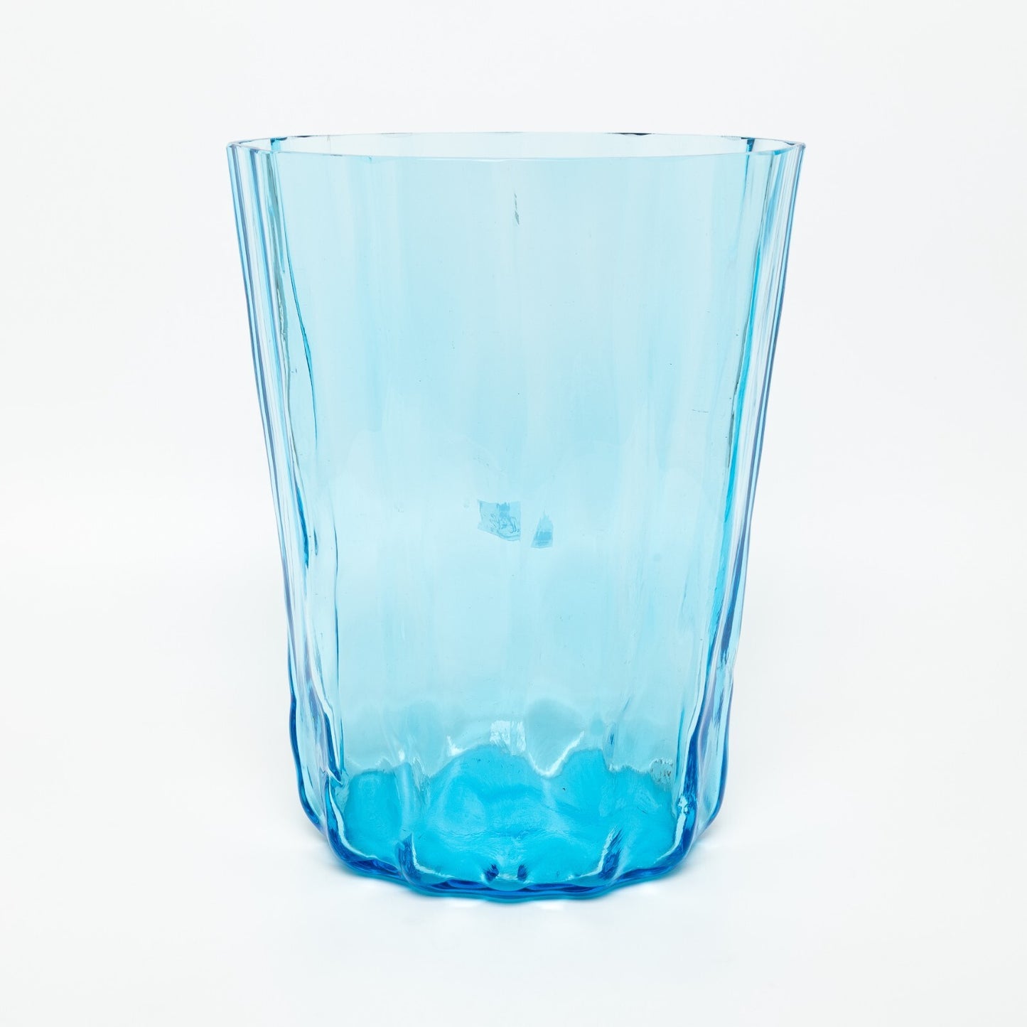 VINTAGE ORIGINALE VASO VETRO SOFFIATO ACQUA MARINA VETRI MURANO AURELIANO TOSO