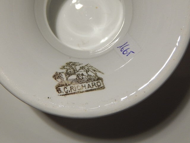 ANTICA RARA ZUPPIERA CERAMICA RICHARD MILANO FINE 800 BIANCO E ORO STILE IMPERO