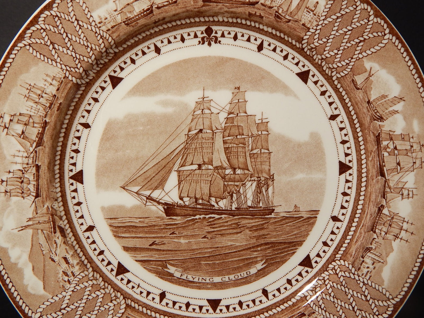 VINTAGE PIATTO PORCELLANA WEDGWOOD THE AMERICAN CLIPPER SHIP PLATES CHALLENGE