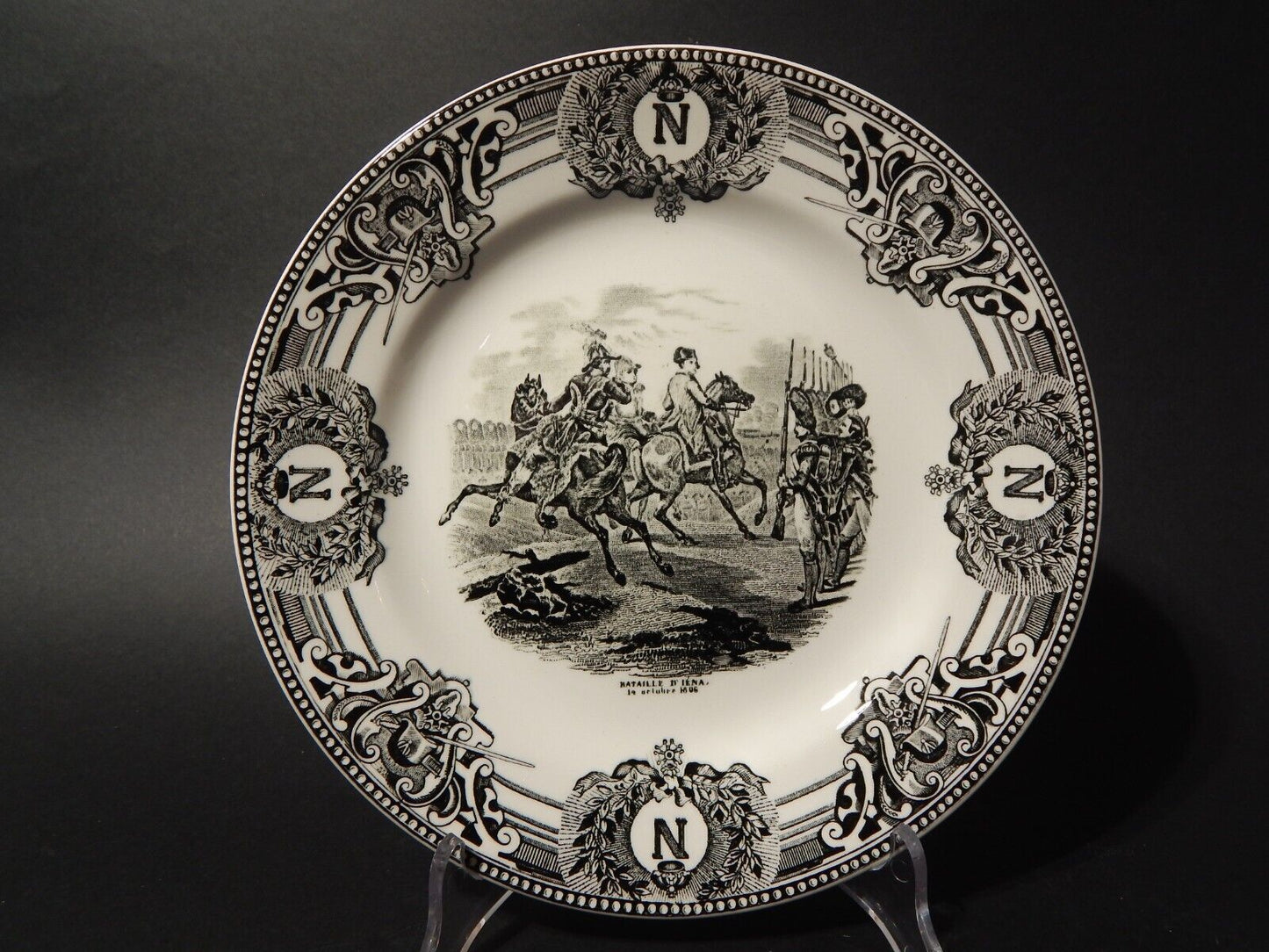 PIATTO CERAMICA BOCH FRERES BELGIUM COLLEZIONE NAPOLEONE BATTAGLIA DI JENA