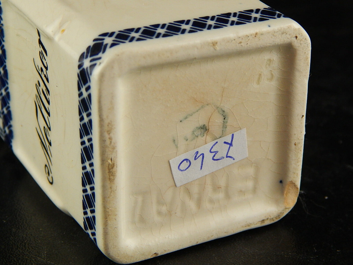 ANTICO BARATTOLO SPEZIE CERAMICA CUCINA ART DECO PRIMO 900 BIANCO BLU