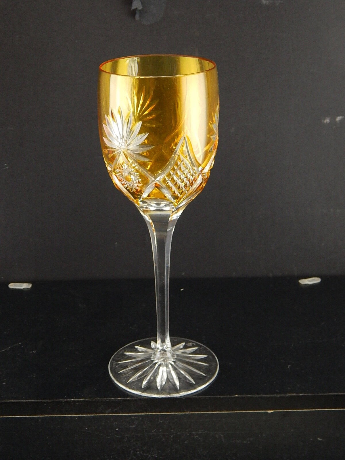 PREZIOSO VINTAGE BICCHIERE CALICE CRISTALLO GERMANIA MOLATO NACHTMANN AMBRA