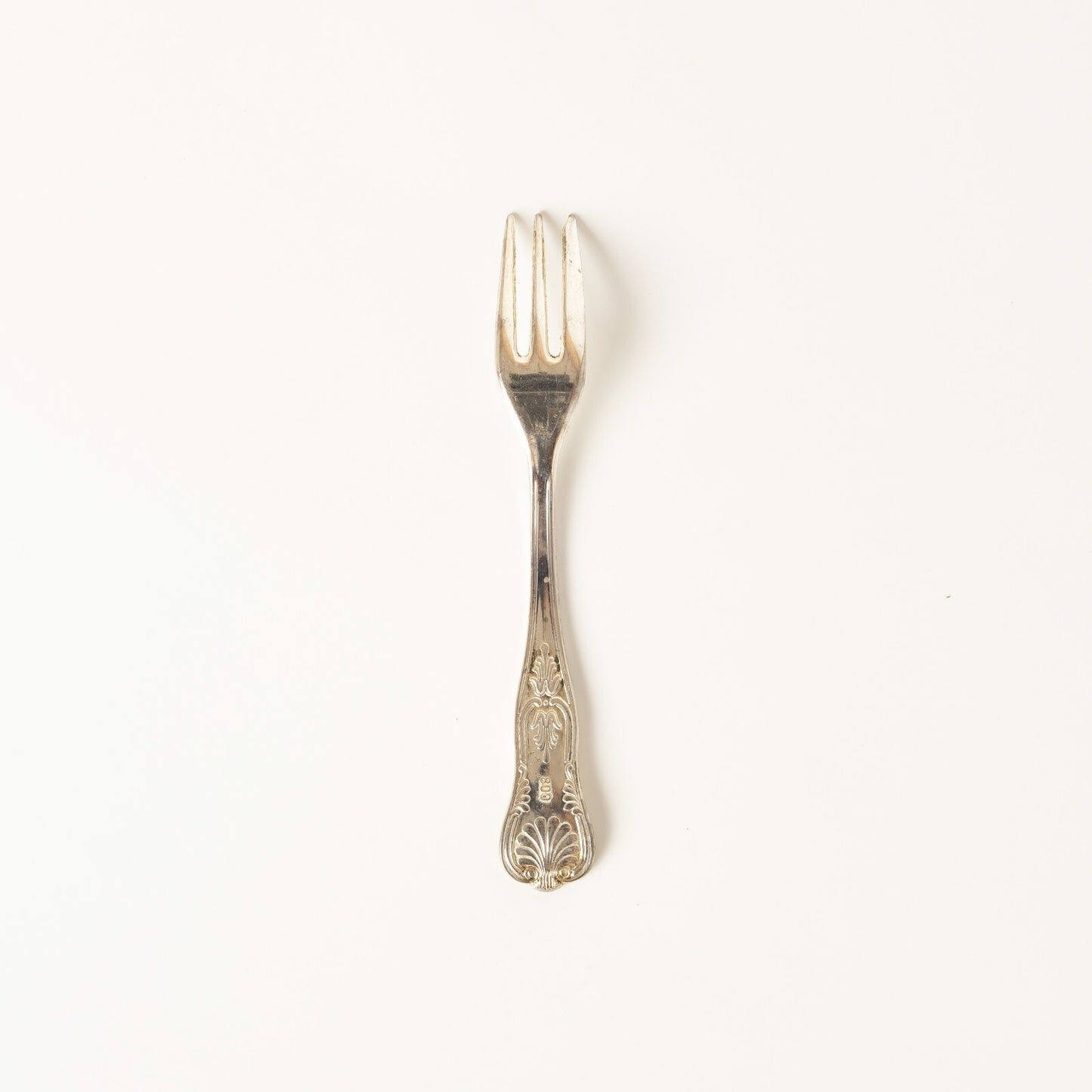 VINTAGE SET 6 FORCHETTE TORTA ARGENTATE ARG. 800 STILE ROCAILLE CONCHIGLIA