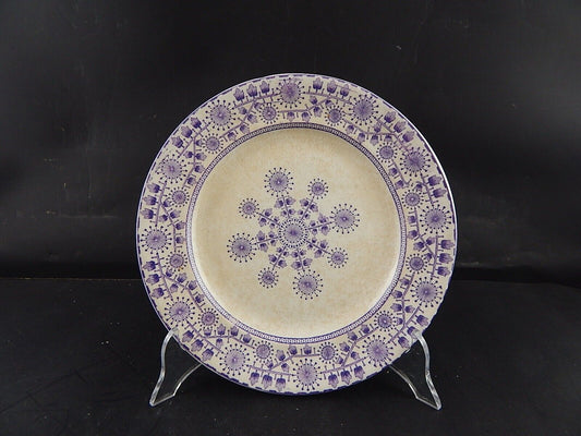 ANTICO PIATTO CERAMICA META' 800 GUSTAVSBERG TRANSFERWARE VIOLA #9428