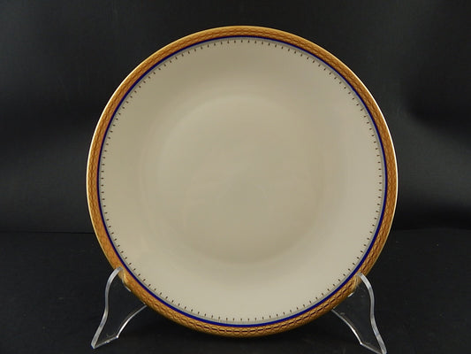 VINTAGE SERVIZIO 6 PIATTI PIANI PORCELLANA COLOR CREMA BLU ORO KRONESTER BAVARIA