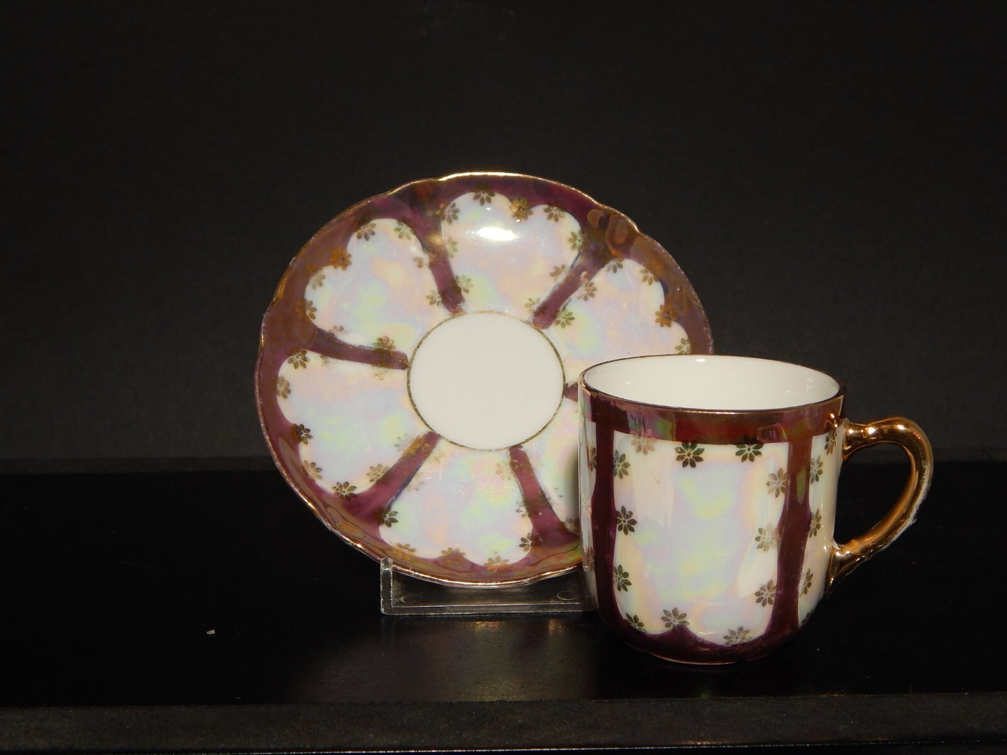 ANTICA LIBERTY PREZIOSA TAZZINA PORCELLANA GINORI 1896-1910 DECORO A LUSTRO