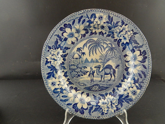 ANTICO RARISSIMO PIATTO INGLESE CERAMICA 1837-50 POUNTNEY & GOLDNEY DROMEDARIO #