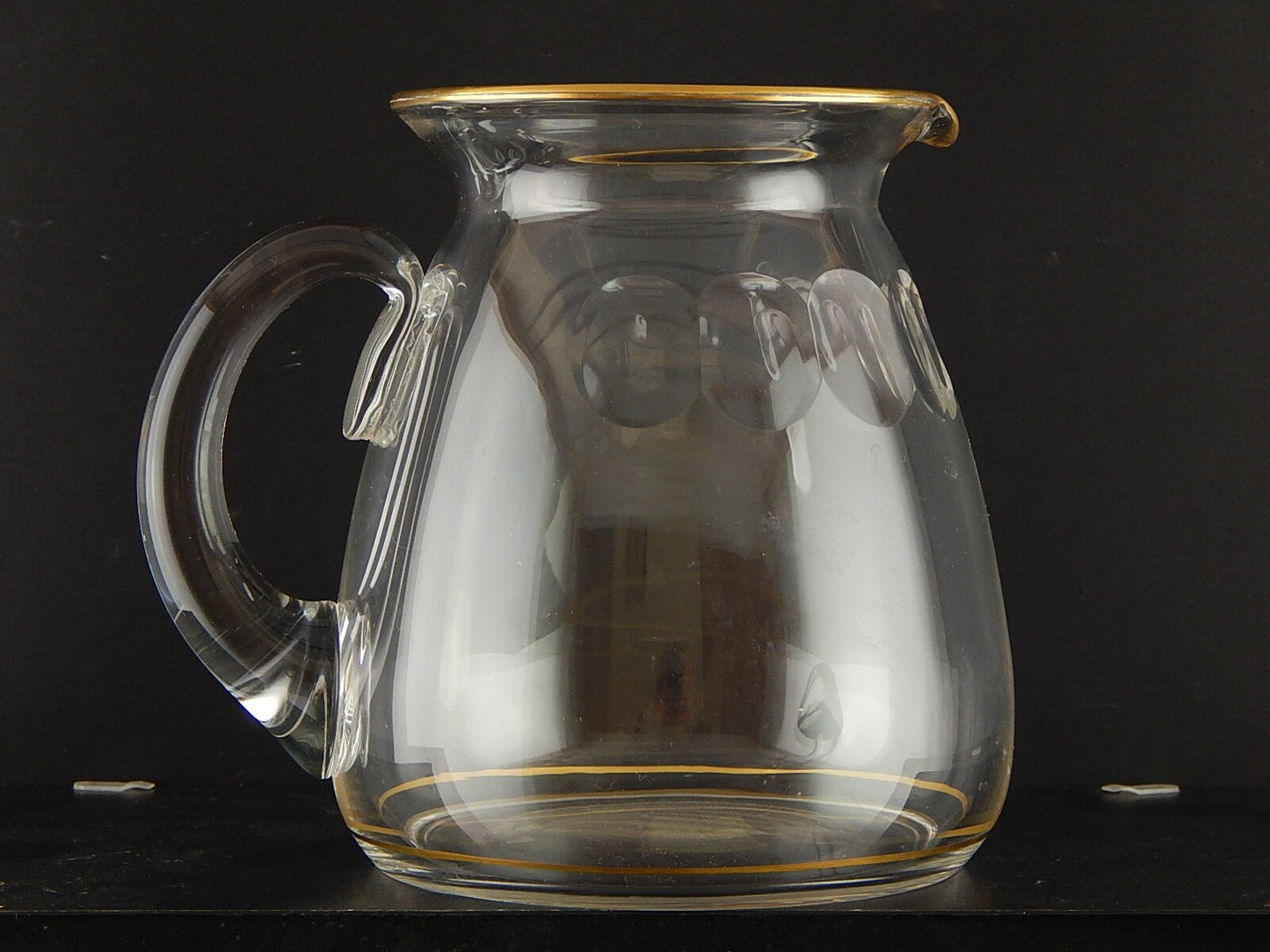 VAL ST LAMBERT FIRMATA ANTICA CARAFFA CRISTALLO MOLATO CON PROFILO ORO 24 K