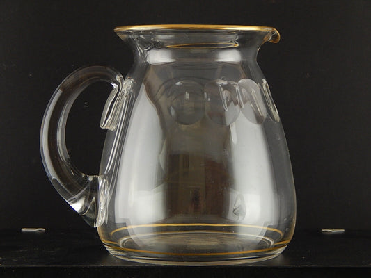 VAL ST LAMBERT FIRMATA ANTICA CARAFFA CRISTALLO MOLATO CON PROFILO ORO 24 K