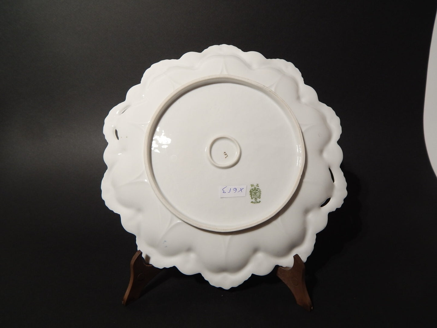 ANTICA ROCAILLE PREZIOSO PIATTO VASSOIO PORCELLANA M Z AUSTRIA FINE 800