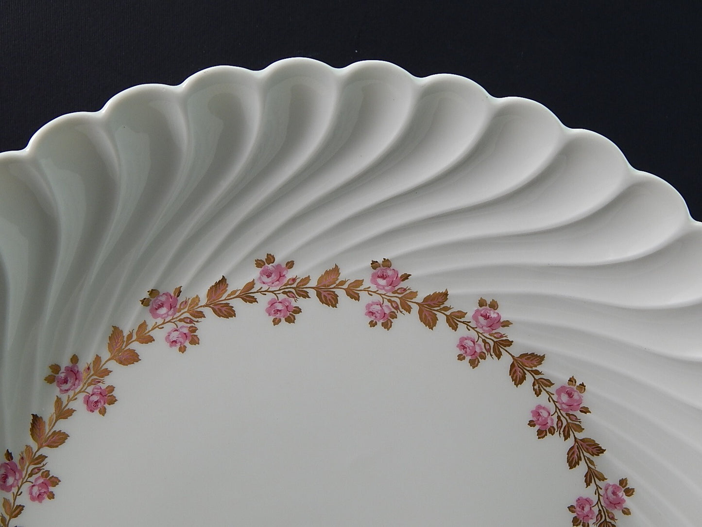 VINTAGE ELEGANTE VASSOIO FONDO PORCELLANA BIANCA FIORELLINI LIMOGES HAVILAND