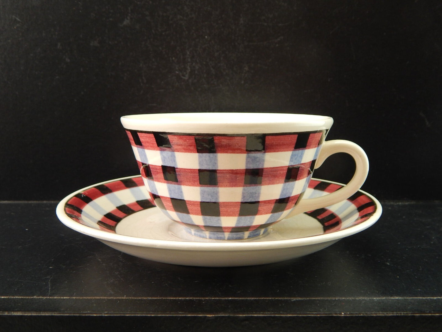 VILLEROY&BOCH ANTICA RARA TAZZA DA TE' PORCELLANA GLASGOW 8202 QUADRETTI #1584