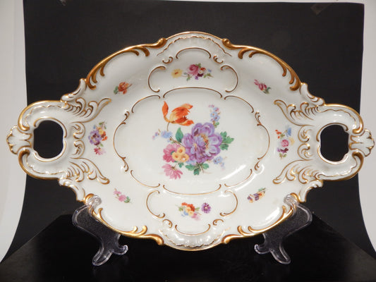 VINTAGE PREZIOSO CENTROTAVOLA PORCELLANA HUTSCHENREUTHER BAVARIA STILE ROCAILLE