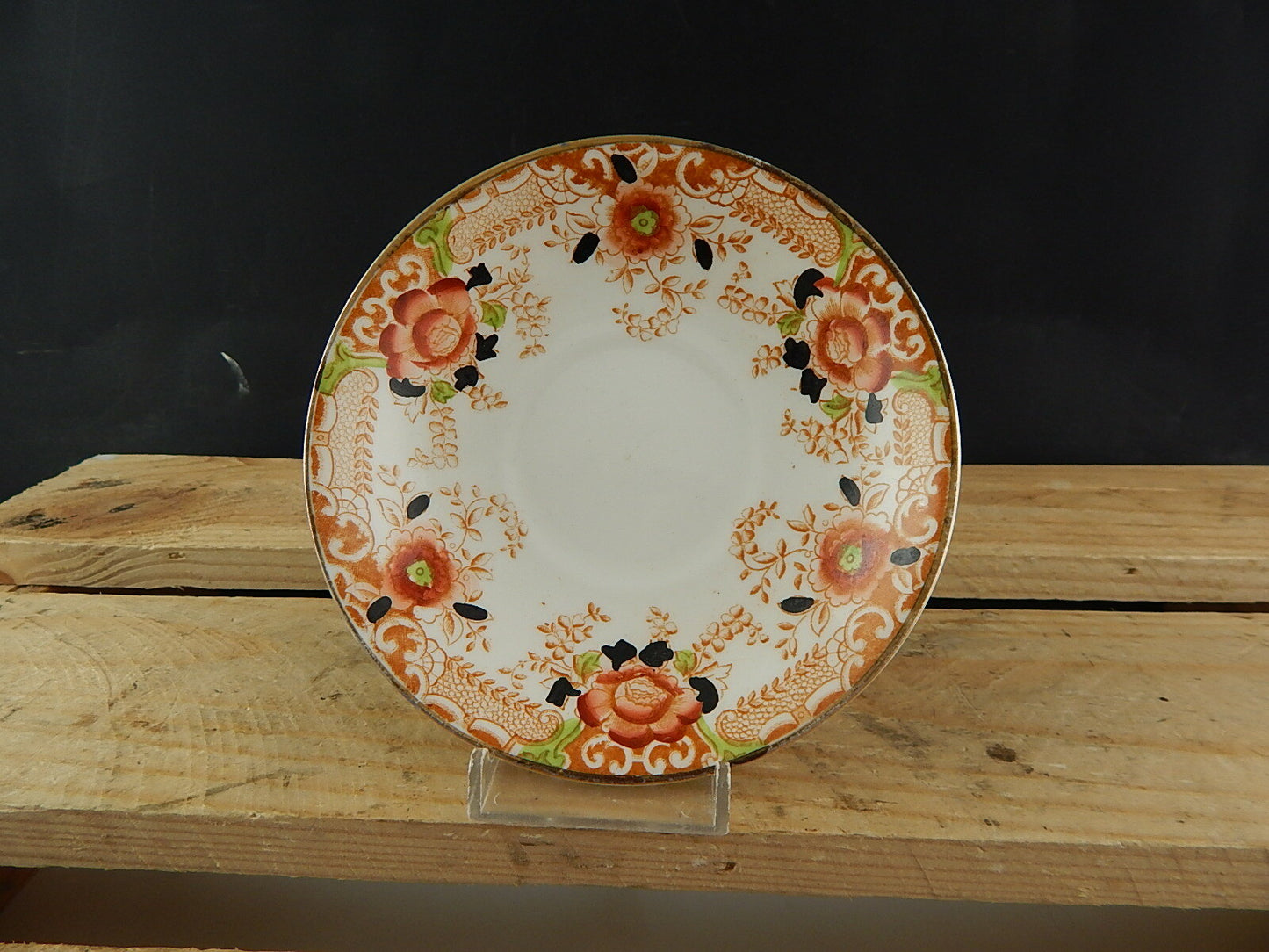 ANTICO PREZIOSO TRIO TAZZA TÈ 2 PIATTI PORCELLANA INGLESE EPOCA VITTORIANA #5921