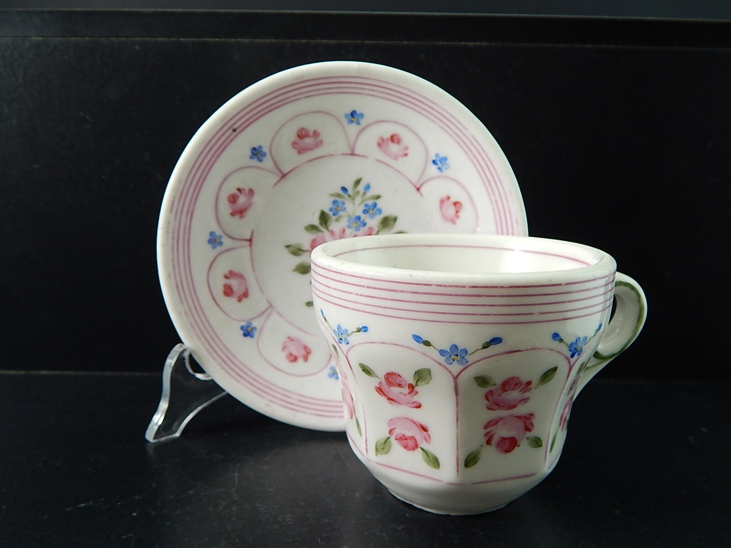 ANTICA TAZZA IMPERO PORCELLANA DOPPIO SPESSORE VECCHIO PARIGI DIPINTA PRIMO 800