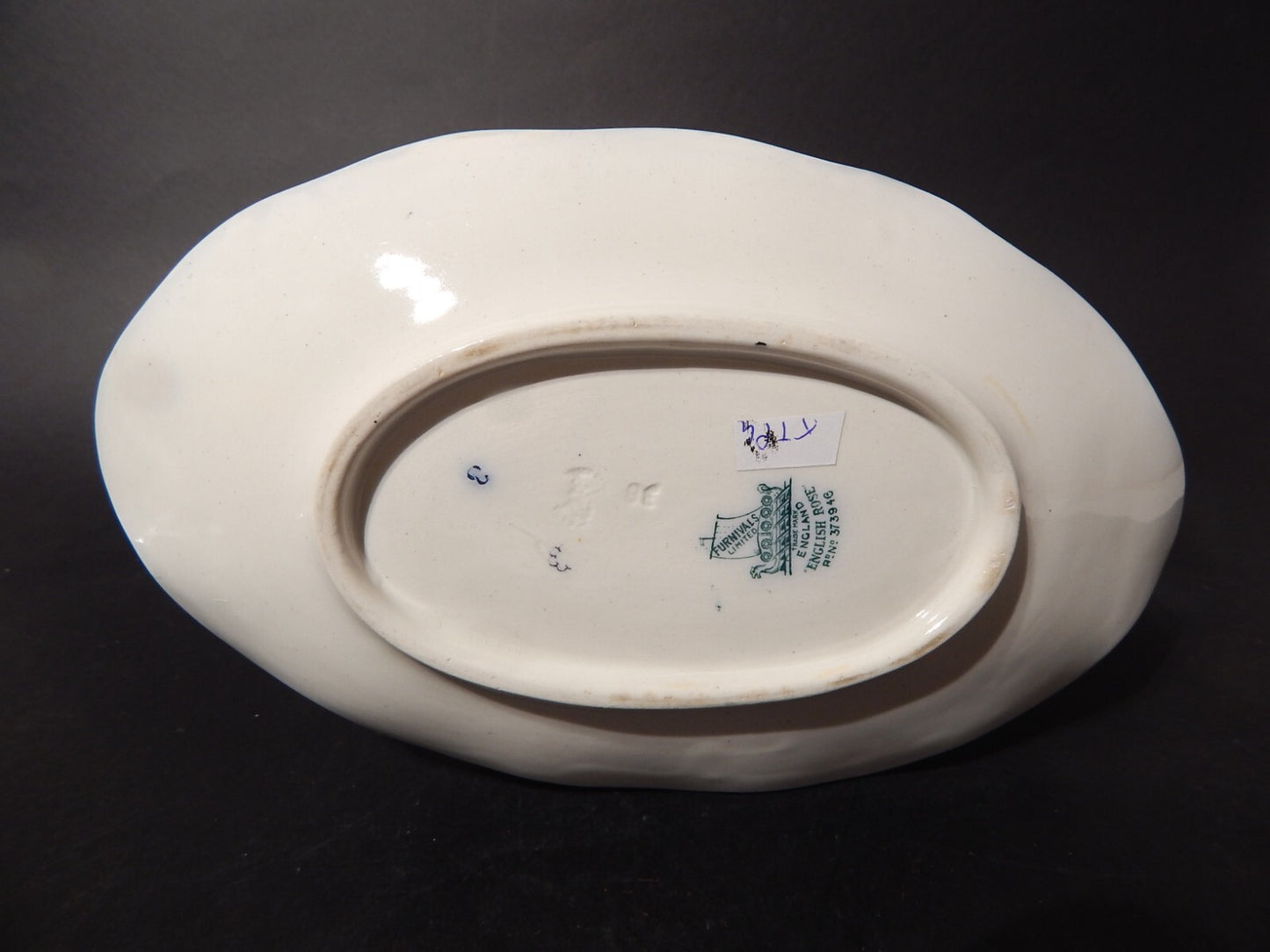 ANTICA RARA SALSIERA PORCELLANA INGLESE FURNIVALS FINE 800 ENGLISH ROSE