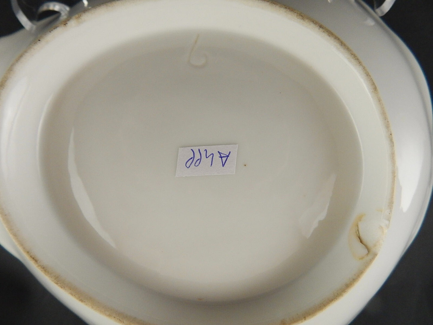 ANTICA RAVIERA CONCHIGLIA VASSOIO PORCELLANA PARIGI BIANCA BLU ORO NAPOLEONE III