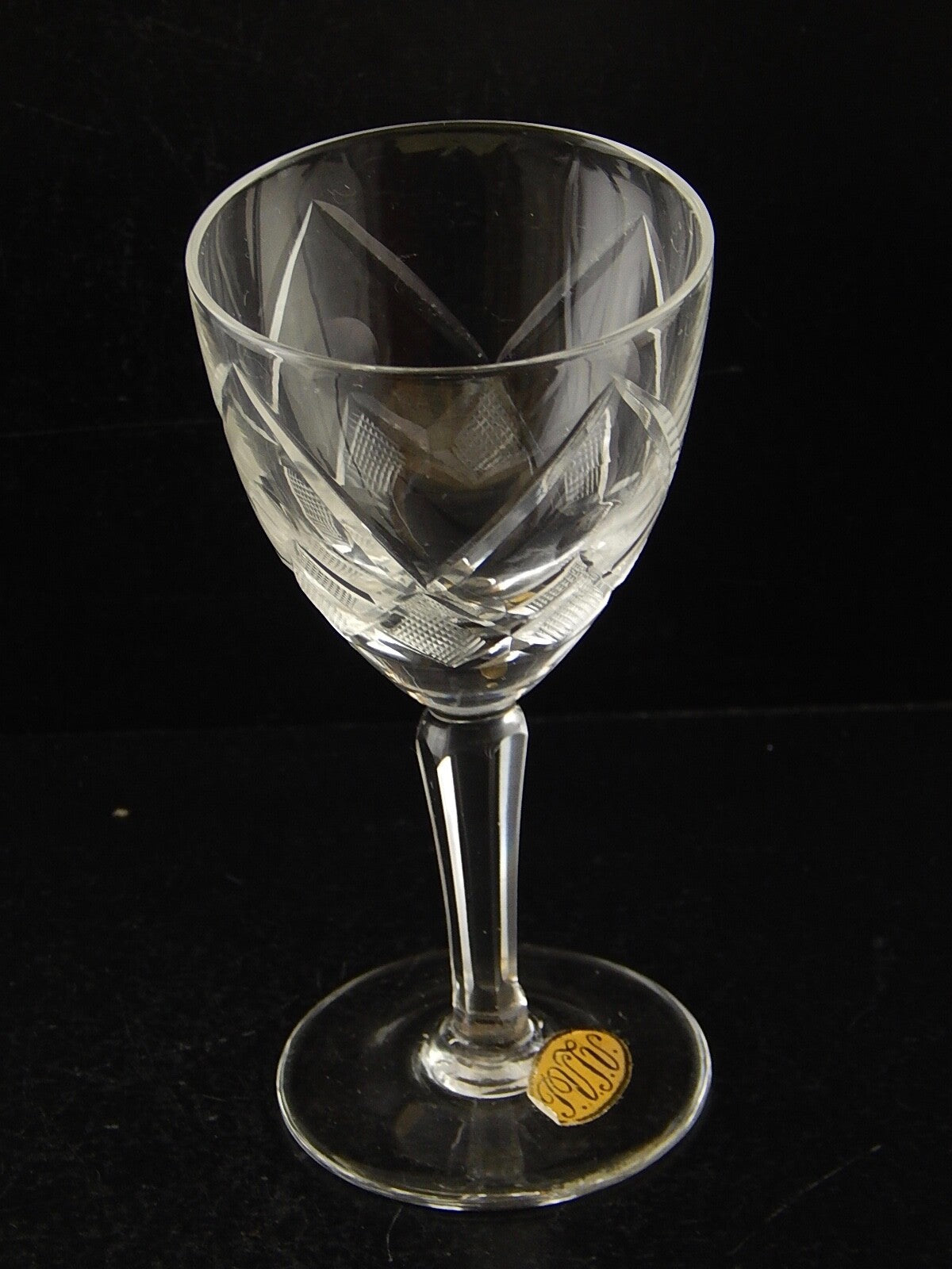 ANTICO ART DECO SERVIZIO 10 BICCHIERI CALICI CRISTALLO DESSERT BOEMIA MOLATI