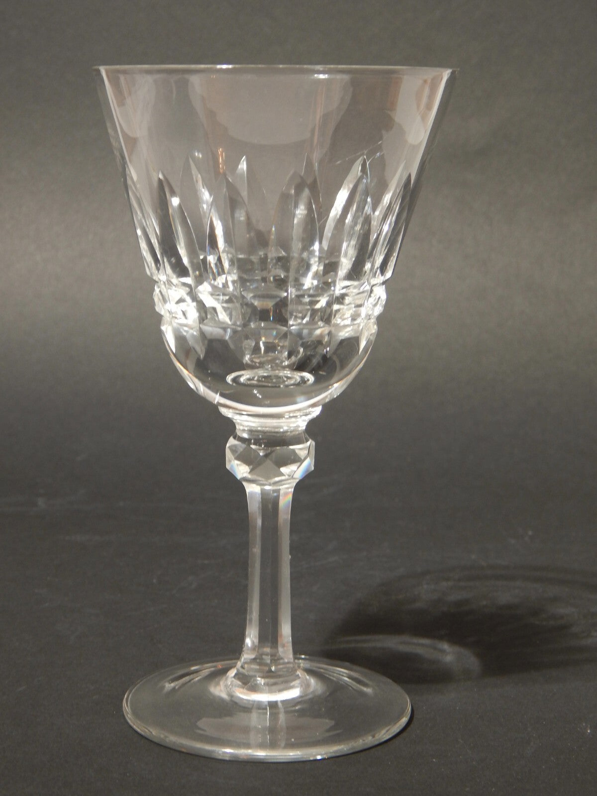 ANTICO ELEGANTE ART DECO SERVIZIO 8 BICCHIERI CALICI CRISTALLO BOEMIA MOLATI