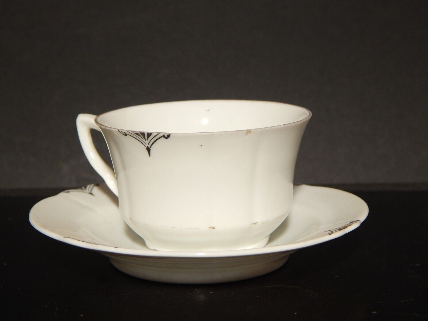 ANTICA TAZZINA CAFFE' PORCELLANA BIANCA E ARGENTO WINTERLING BAVARIA #1287