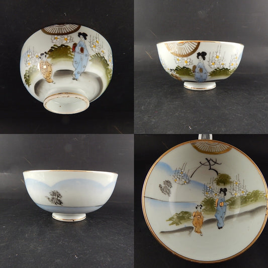 ANTICA PORCELLANA CIOTOLA GIAPPONE KUTANI JAPANESE BOWL HANDMADE PRIMO 900