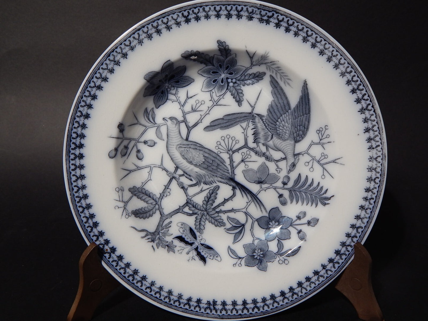 ANTICO ART NOUVEAU PIATTO PORCELLANA VILLEROY&BOCH METTLACH DECORO FASAN