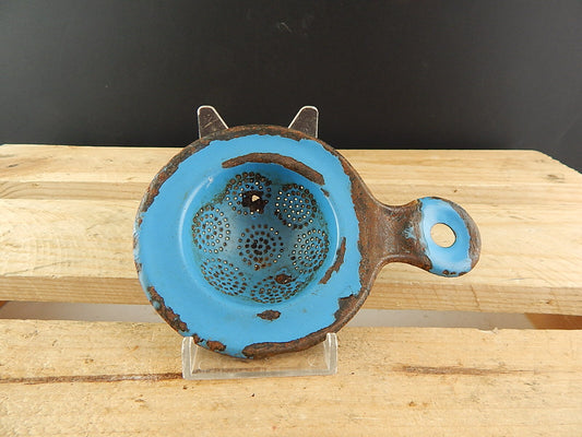 VINTAGE COLINO LATTA SMALTATA PORCELLANATA AZZURRA COUNTRY CHIC