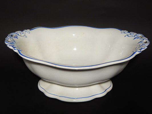 ANTICA RARA FRUTTIERA CENTROTAVOLA CERAMICA BIANCA E BLU RICHARD MILANO FINE 800